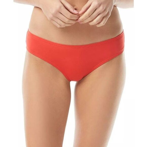 1758 Vince Camuto Women  Shirred Bikini Swim Bottom POPPY sz L - Picture 1 of 2